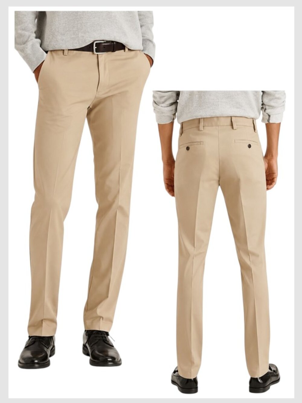 Dockers Slim Fit Chino Pants Tan Khaki Flat Front 36 x 30